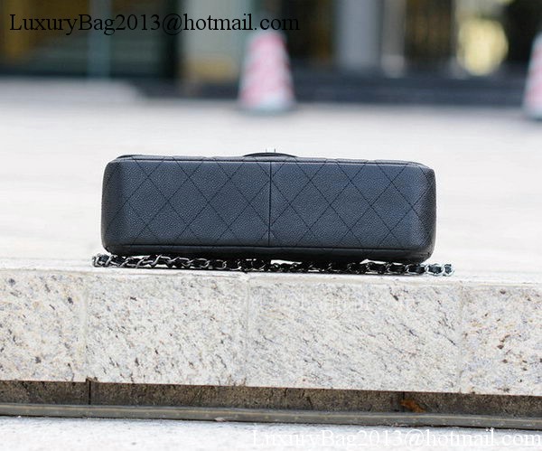 Chanel Classic Flap Bag Black Cannage Pattern A1113 Silver Chanel Classic Flap Bag Black Cannage Pattern A1113 Silver