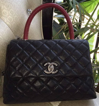 Chanel Classic Top Handle Bag Original Cannage Pattern A95169 Black&Red Chanel Classic Top Handle Bag Original Cannage Pattern A95169 Black&Red