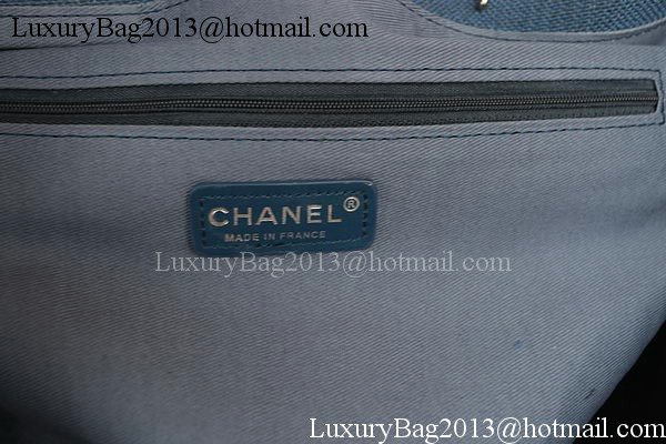 Chanel Large Canvas Tote Shopping Bag A67002 Blue Chanel Large Canvas Tote Shopping Bag A67002 Blue