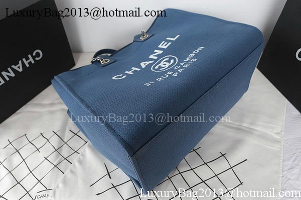 Chanel Large Canvas Tote Shopping Bag A67002 Blue Chanel Large Canvas Tote Shopping Bag A67002 Blue