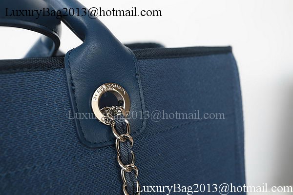 Chanel Large Canvas Tote Shopping Bag A67002 Blue Chanel Large Canvas Tote Shopping Bag A67002 Blue