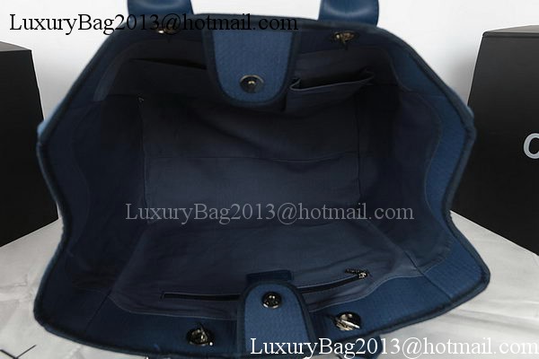 Chanel Large Canvas Tote Shopping Bag A67002 Blue Chanel Large Canvas Tote Shopping Bag A67002 Blue