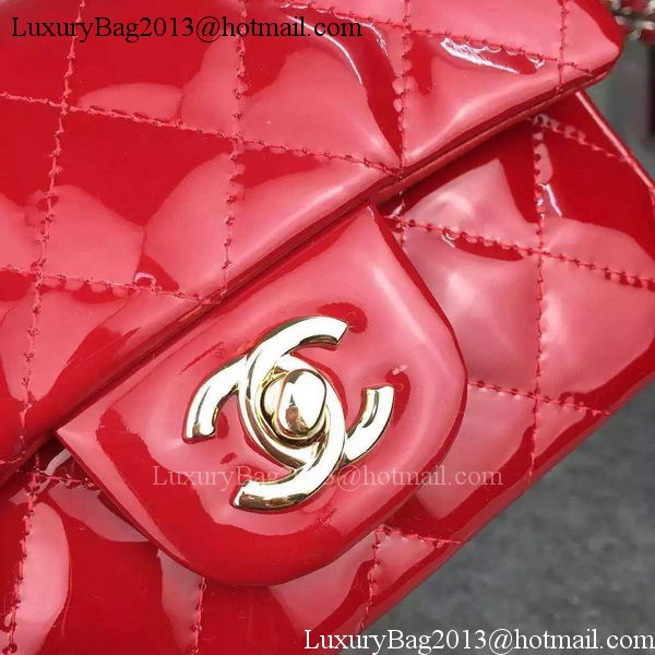 Chanel Classic mini Flap Bag Red Original Patent Leather CF7171 Gold Chanel Classic mini Flap Bag Red Original Patent Leather CF7171 Gold