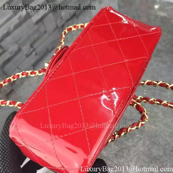 Chanel Classic mini Flap Bag Red Original Patent Leather CF7171 Gold Chanel Classic mini Flap Bag Red Original Patent Leather CF7171 Gold