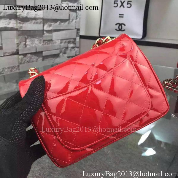 Chanel Classic mini Flap Bag Red Original Patent Leather CF7171 Gold Chanel Classic mini Flap Bag Red Original Patent Leather CF7171 Gold