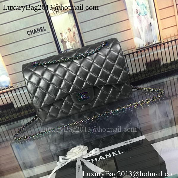 Chanel Classic Flap Bag Original Deerskin Leather A1113 Grey Chanel Classic Flap Bag Original Deerskin Leather A1113 Grey