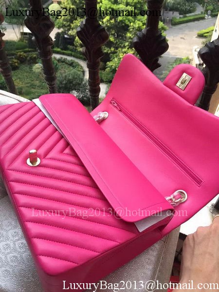 Chanel Classic Flap Bag Rose Sheepskin Chevron Quilting A1113 Gold Chanel Classic Flap Bag Rose Sheepskin Chevron Quilting A1113 Gold