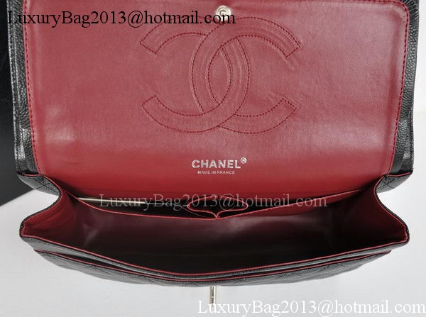 Chanel Jumbo Double Flaps Bag Black Cannage Pattern A36097 Silver Chanel Jumbo Double Flaps Bag Black Cannage Pattern A36097 Silver