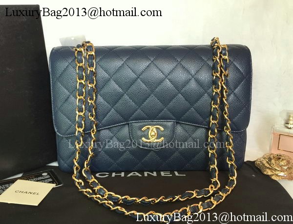 Chanel Jumbo Double Flaps Bag Blue Cannage Pattern A36097 Gold Chanel Jumbo Double Flaps Bag Blue Cannage Pattern A36097 Gold