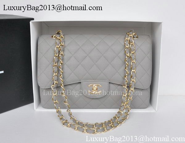 Chanel Jumbo Double Flaps Bag Grey Cannage Pattern A36097 Gold Chanel Jumbo Double Flaps Bag Grey Cannage Pattern A36097 Gold