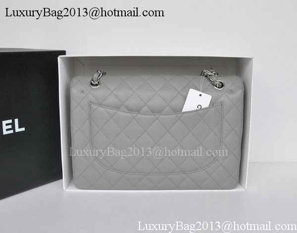 Chanel Jumbo Double Flaps Bag Grey Cannage Pattern A36097 Silver Chanel Jumbo Double Flaps Bag Grey Cannage Pattern A36097 Silver