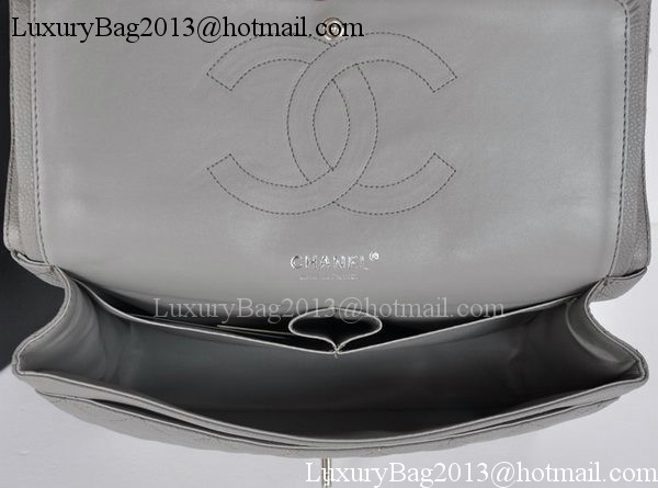 Chanel Jumbo Double Flaps Bag Grey Cannage Pattern A36097 Silver Chanel Jumbo Double Flaps Bag Grey Cannage Pattern A36097 Silver
