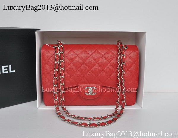 Chanel Jumbo Double Flaps Bag Red Cannage Pattern A36097 Silver Chanel Jumbo Double Flaps Bag Red Cannage Pattern A36097 Silver