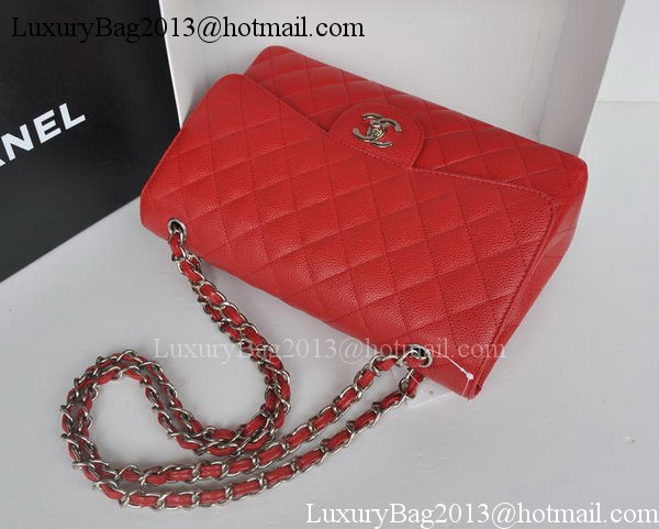 Chanel Jumbo Double Flaps Bag Red Cannage Pattern A36097 Silver Chanel Jumbo Double Flaps Bag Red Cannage Pattern A36097 Silver