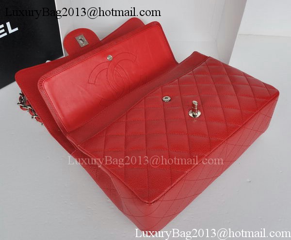 Chanel Jumbo Double Flaps Bag Red Cannage Pattern A36097 Silver Chanel Jumbo Double Flaps Bag Red Cannage Pattern A36097 Silver