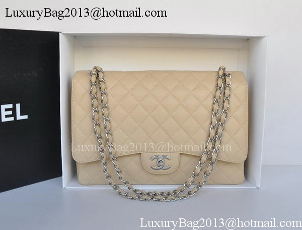 Chanel Maxi Classic Bag A36098 Apricot Cannage Pattern Silver Chanel Maxi Classic Bag A36098 Apricot Cannage Pattern Silver