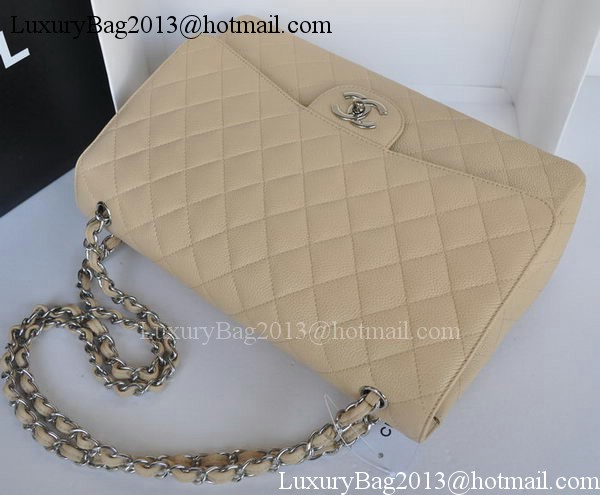Chanel Maxi Classic Bag A36098 Apricot Cannage Pattern Silver Chanel Maxi Classic Bag A36098 Apricot Cannage Pattern Silver