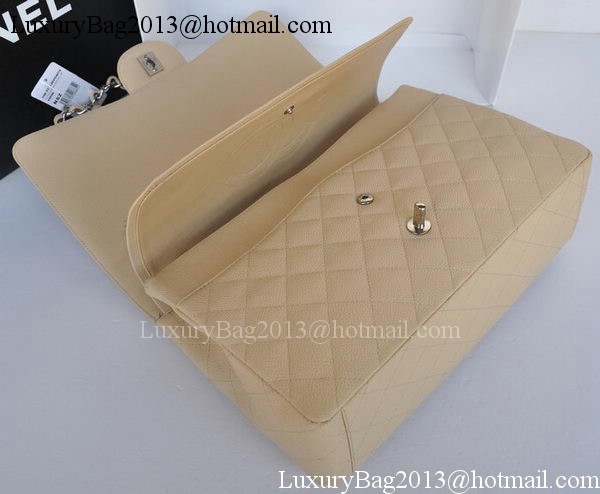 Chanel Maxi Classic Bag A36098 Apricot Cannage Pattern Silver Chanel Maxi Classic Bag A36098 Apricot Cannage Pattern Silver