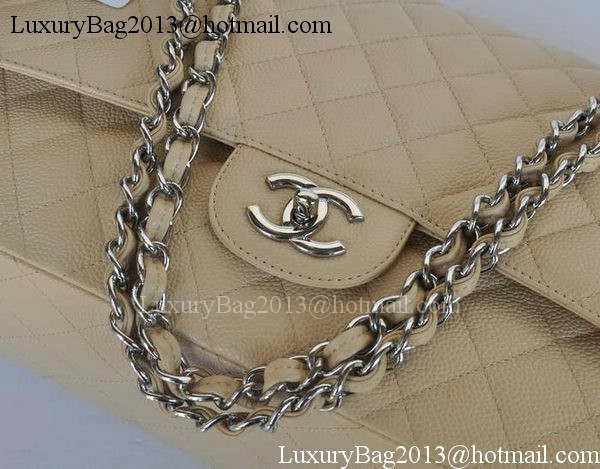Chanel Maxi Classic Bag A36098 Apricot Cannage Pattern Silver Chanel Maxi Classic Bag A36098 Apricot Cannage Pattern Silver