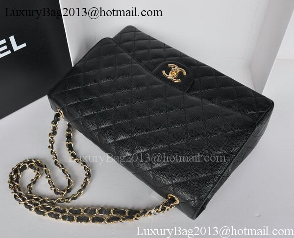 Chanel Maxi Classic Bag A36098 Black Cannage Pattern Gold Chanel Maxi Classic Bag A36098 Black Cannage Pattern Gold