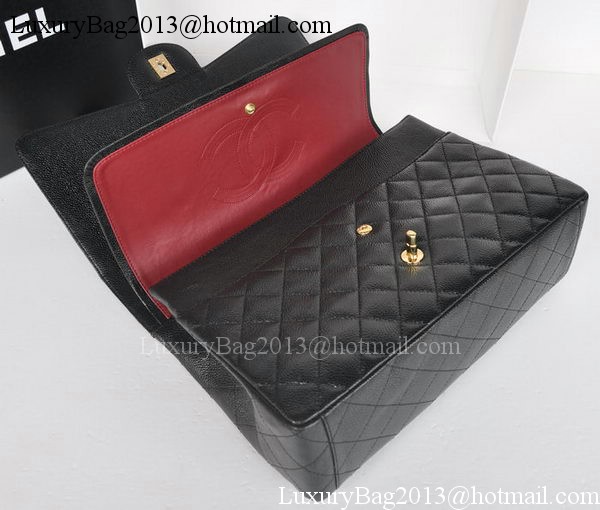 Chanel Maxi Classic Bag A36098 Black Cannage Pattern Gold Chanel Maxi Classic Bag A36098 Black Cannage Pattern Gold