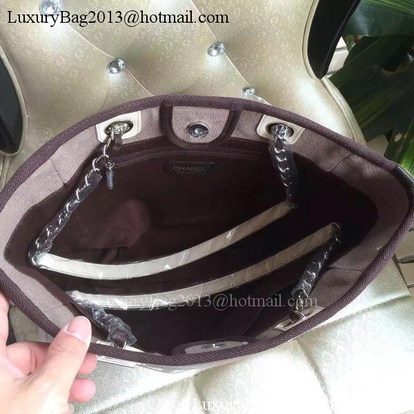 Chanel Medium Canvas Tote Shopping Bag A1679M Grey Chanel Medium Canvas Tote Shopping Bag A1679M Grey