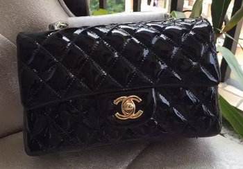 Chanel mini Classic Flap Bag Black Original Patent A1116 Gold Chanel mini Classic Flap Bag Black Original Patent A1116 Gold