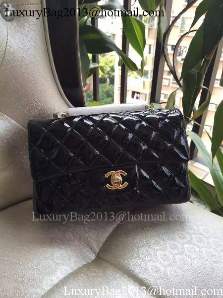 Chanel mini Classic Flap Bag Black Original Patent A1116 Gold Chanel mini Classic Flap Bag Black Original Patent A1116 Gold
