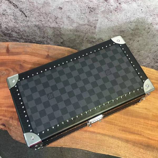 Louis Vuitton Damier Graphite Canvas Watches Box 40664 Black Louis Vuitton Damier Graphite Canvas Watches Box 40664 Black