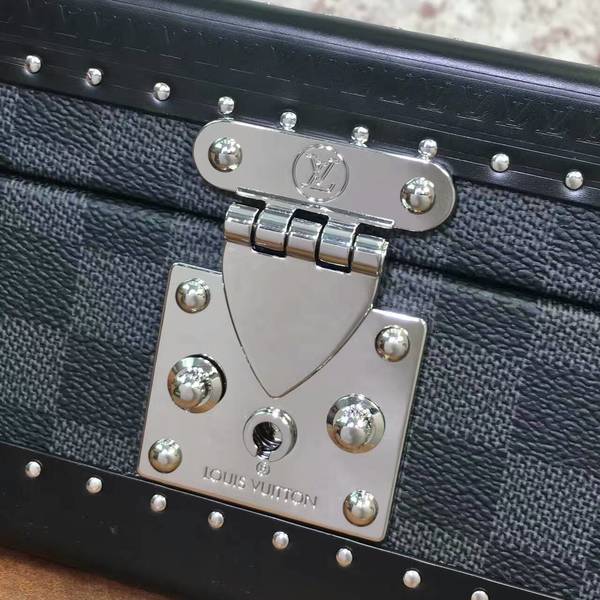 Louis Vuitton Damier Graphite Canvas Watches Box 40664 Black Louis Vuitton Damier Graphite Canvas Watches Box 40664 Black