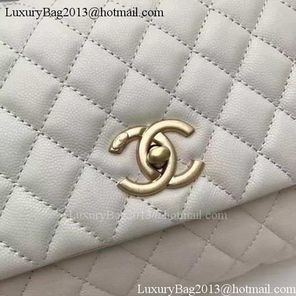 Chanel Classic Top Handle Bag OffWhite Sheepskin Leather A92991 Gold Chanel Classic Top Handle Bag OffWhite Sheepskin Leather A92991 Gold