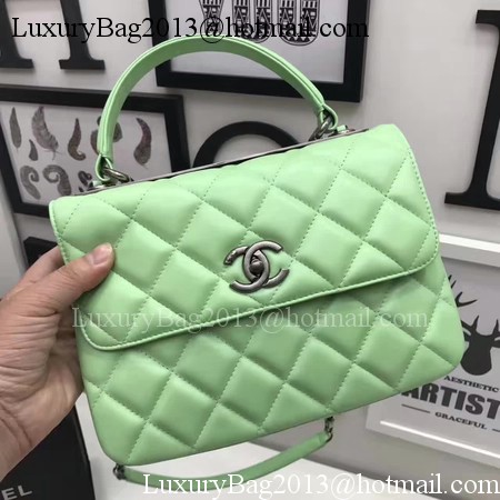 Chanel Classic Top Handle Bag Original Sheepskin Leather A92991 Green Chanel Classic Top Handle Bag Original Sheepskin Leather A92991 Green
