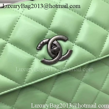 Chanel Classic Top Handle Bag Original Sheepskin Leather A92991 Green Chanel Classic Top Handle Bag Original Sheepskin Leather A92991 Green