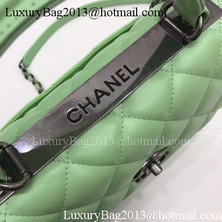Chanel Classic Top Handle Bag Original Sheepskin Leather A92991 Green Chanel Classic Top Handle Bag Original Sheepskin Leather A92991 Green