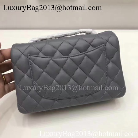 Chanel mini Classic Flap Bag Original Sheepskin Leather A1116 Grey Chanel mini Classic Flap Bag Original Sheepskin Leather A1116 Grey