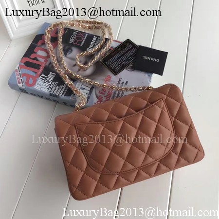Chanel mini Classic Flap Bag Brown Original Sheepskin Leather A1116 Gold Chanel mini Classic Flap Bag Brown Original Sheepskin Leather A1116 Gold