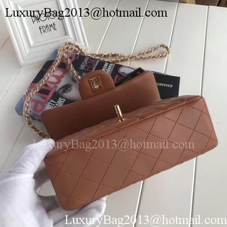 Chanel mini Classic Flap Bag Brown Original Sheepskin Leather A1116 Gold Chanel mini Classic Flap Bag Brown Original Sheepskin Leather A1116 Gold