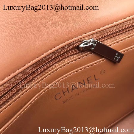 Chanel mini Classic Flap Bag Brown Original Sheepskin Leather A1116 Silver Chanel mini Classic Flap Bag Brown Original Sheepskin Leather A1116 Silver