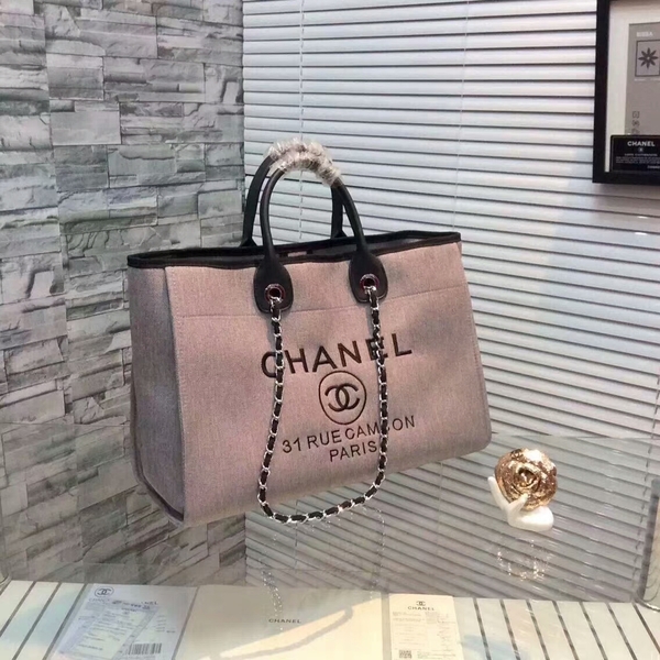 Chanel Large Canvas Tote Shopping Bag CNA1679 Grey Chanel Large Canvas Tote Shopping Bag CNA1679 Grey