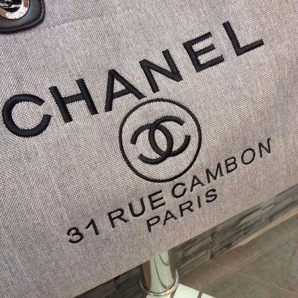 Chanel Large Canvas Tote Shopping Bag CNA1679 Grey Chanel Large Canvas Tote Shopping Bag CNA1679 Grey
