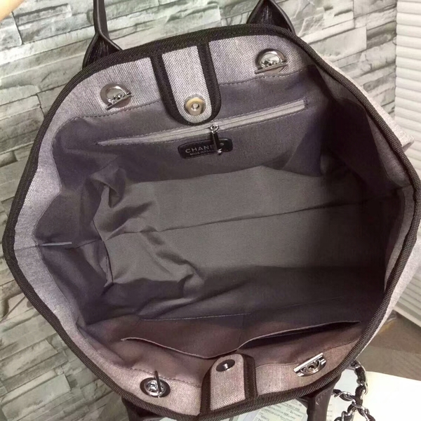 Chanel Large Canvas Tote Shopping Bag CNA1679 Grey Chanel Large Canvas Tote Shopping Bag CNA1679 Grey