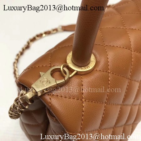 Chanel Classic Top Handle Bag Brown Original Leather A92991 Gold Chanel Classic Top Handle Bag Brown Original Leather A92991 Gold
