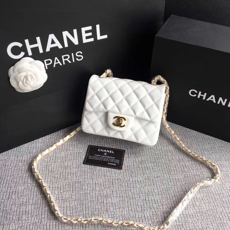Chanel Classic Flap mini Bag Original Leather A1115 White Chanel Classic Flap mini Bag Original Leather A1115 White