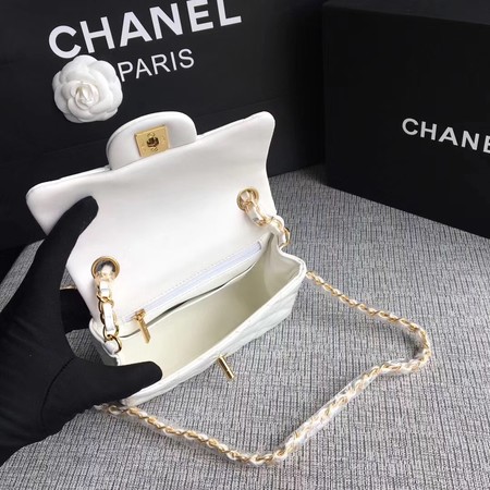 Chanel Classic Flap mini Bag Original Leather A1115 White Chanel Classic Flap mini Bag Original Leather A1115 White