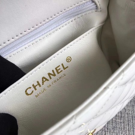 Chanel Classic Flap mini Bag Original Leather A1115 White Chanel Classic Flap mini Bag Original Leather A1115 White