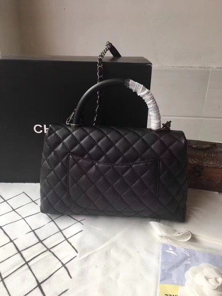 Chanel Classic Black Top Handle Bag Black Original Leather A92292 Silver Chanel Classic Black Top Handle Bag Black Original Leather A92292 Silver