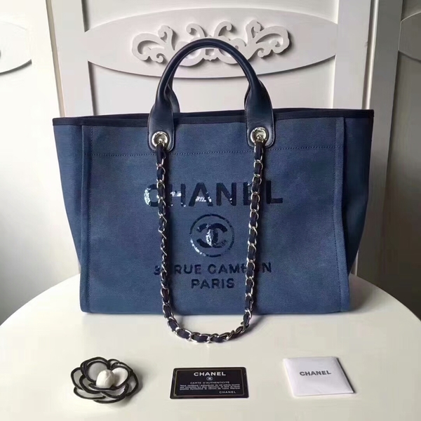 Chanel Medium Original Canvas Leather Tote Shopping Bag 66941B Chanel Medium Original Canvas Leather Tote Shopping Bag 66941B