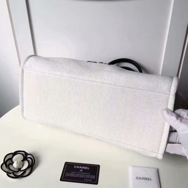 Chanel Medium Original Canvas Leather Tote Shopping Bag 66941C Chanel Medium Original Canvas Leather Tote Shopping Bag 66941C