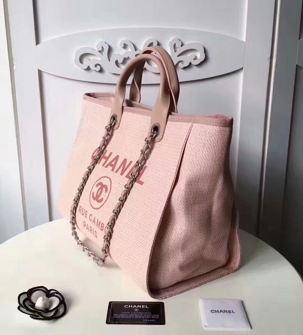 Chanel Medium Original Canvas Leather Tote Shopping Bag 66941D Chanel Medium Original Canvas Leather Tote Shopping Bag 66941D