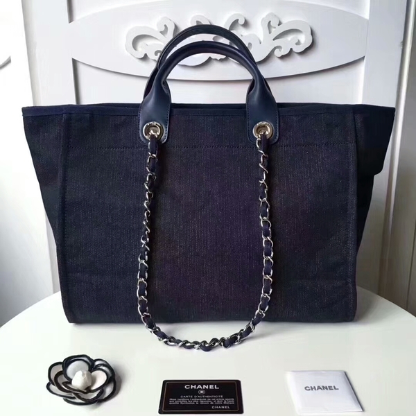 Chanel Medium Original Canvas Leather Tote Shopping Bag 66941F Chanel Medium Original Canvas Leather Tote Shopping Bag 66941F